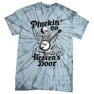 Banjo Skeleton Pluckin On Heavens Door Country Bluegrass Tie-Dye T-Shirt