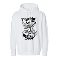 Banjo Skeleton Pluckin On Heavens Door Country Bluegrass Garment-Dyed Fleece Hoodie