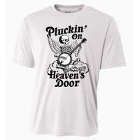 Banjo Skeleton Pluckin On Heavens Door Country Bluegrass Cooling Performance Crew T-Shirt