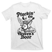 Banjo Skeleton Pluckin On Heavens Door Country Bluegrass T-Shirt