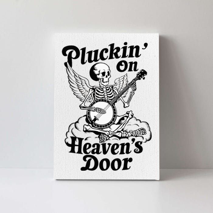 Banjo Skeleton Pluckin On Heavens Door Country Bluegrass Canvas