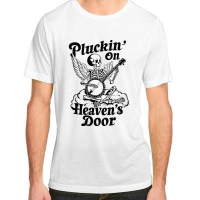 Banjo Skeleton Pluckin On Heavens Door Country Bluegrass Adult ChromaSoft Performance T-Shirt