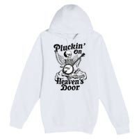 Banjo Skeleton Pluckin On Heavens Door Country Bluegrass Premium Pullover Hoodie