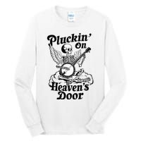 Banjo Skeleton Pluckin On Heavens Door Country Bluegrass Tall Long Sleeve T-Shirt