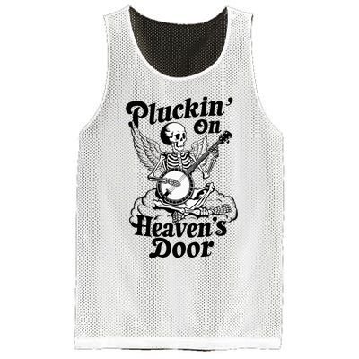 Banjo Skeleton Pluckin On Heavens Door Country Bluegrass Mesh Reversible Basketball Jersey Tank