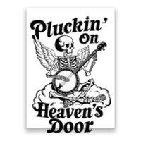 Banjo Skeleton Pluckin On Heavens Door Country Bluegrass Poster