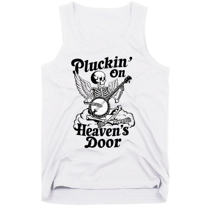 Banjo Skeleton Pluckin On Heavens Door Country Bluegrass Tank Top