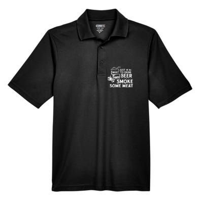 BBQ Smoking Pitmaster Drink Beer Smoke Meat Men's Origin Performance Piqué Polo