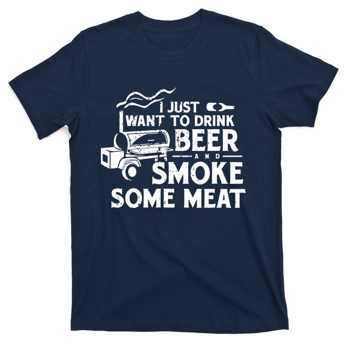 BBQ Smoking Pitmaster Drink Beer Smoke Meat T-Shirt