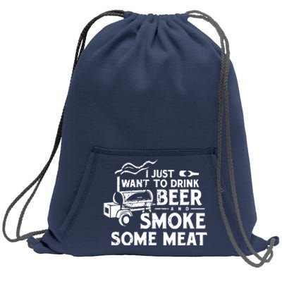 BBQ Smoking Pitmaster Drink Beer Smoke Meat Sweatshirt Cinch Pack Bag