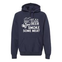 BBQ Smoking Pitmaster Drink Beer Smoke Meat Premium Hoodie