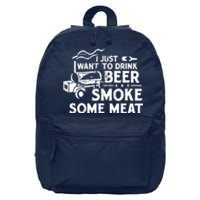 BBQ Smoking Pitmaster Drink Beer Smoke Meat 16 in Basic Backpack