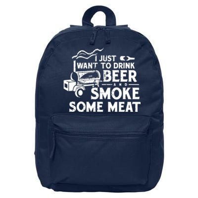 BBQ Smoking Pitmaster Drink Beer Smoke Meat 16 in Basic Backpack