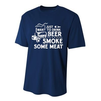 BBQ Smoking Pitmaster Drink Beer Smoke Meat Performance Sprint T-Shirt