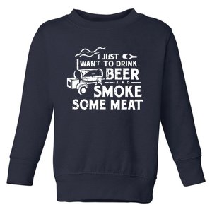 BBQ Smoking Pitmaster Drink Beer Smoke Meat Toddler Sweatshirt