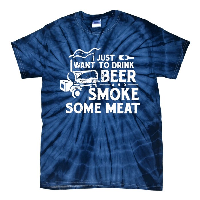 BBQ Smoking Pitmaster Drink Beer Smoke Meat Tie-Dye T-Shirt