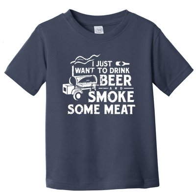 BBQ Smoking Pitmaster Drink Beer Smoke Meat Toddler T-Shirt