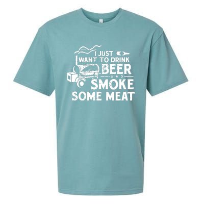 BBQ Smoking Pitmaster Drink Beer Smoke Meat Sueded Cloud Jersey T-Shirt