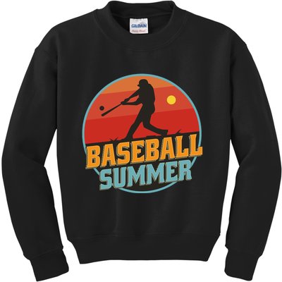 Baseball Summer Player Kids Sweatshirt