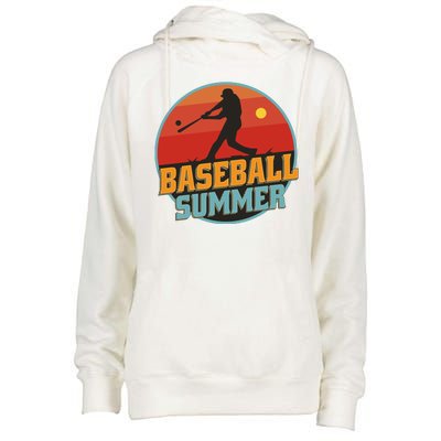 Baseball Summer Player Womens Funnel Neck Pullover Hood