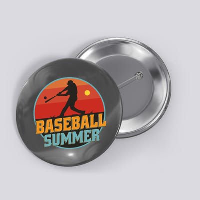 Baseball Summer Player Button