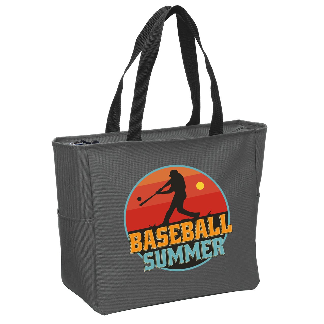 Baseball Summer Player Zip Tote Bag