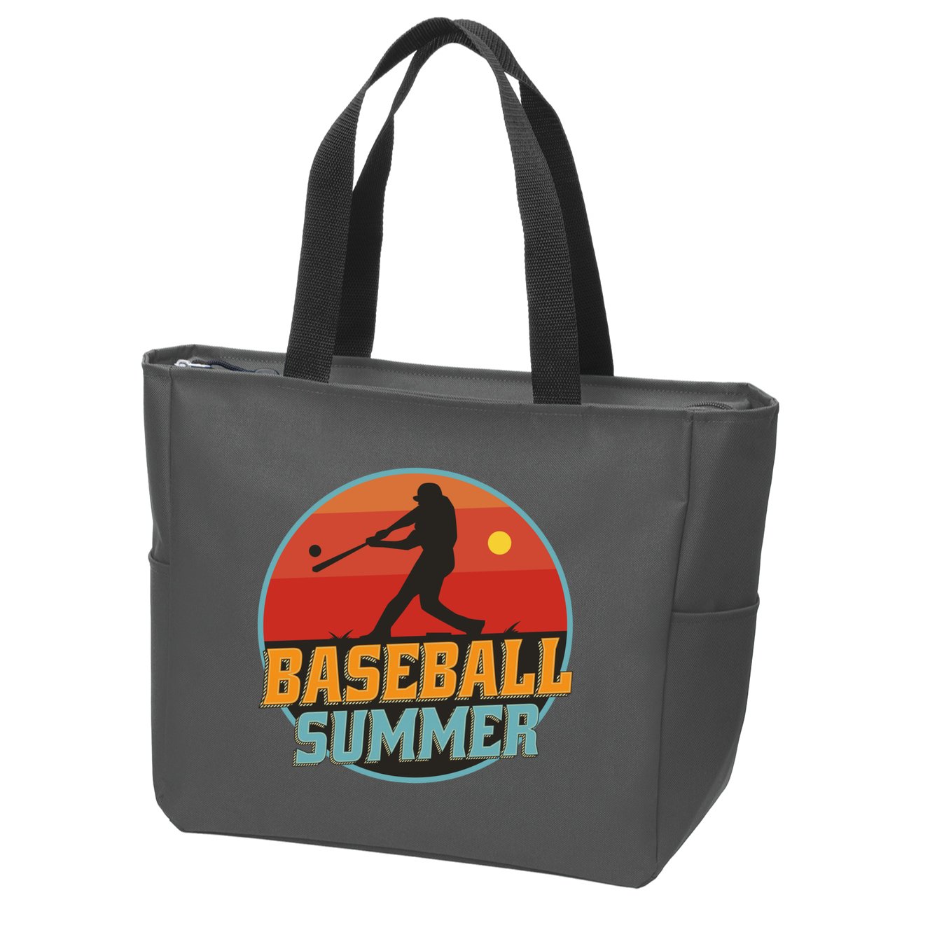 Baseball Summer Player Zip Tote Bag