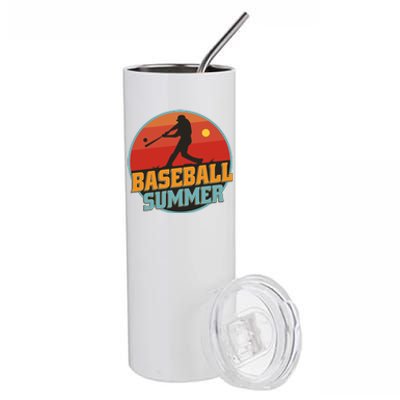 Baseball Summer Player Stainless Steel Tumbler