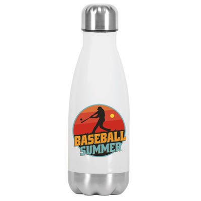 Baseball Summer Player Stainless Steel Insulated Water Bottle