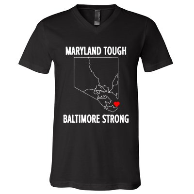 Baltimore Strong Pray For Baltimore V-Neck T-Shirt