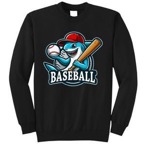 Baseball Shark Playing Baseball Sweatshirt