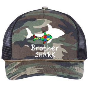 Brother Shark Puzzle Piece Cool Autism Awareness Gift Retro Rope Trucker Hat Cap