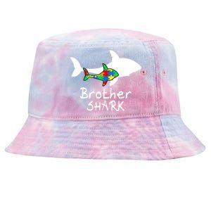 Brother Shark Puzzle Piece Cool Autism Awareness Gift Tie-Dyed Bucket Hat