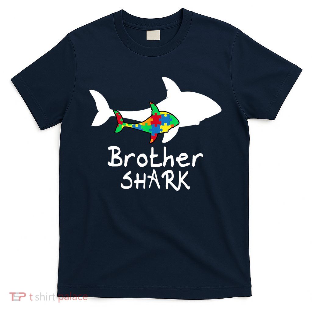 Brother Shark Puzzle Piece Cool Autism Awareness Gift T-Shirt