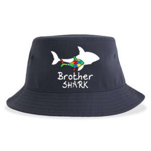 Brother Shark Puzzle Piece Cool Autism Awareness Gift Sustainable Bucket Hat