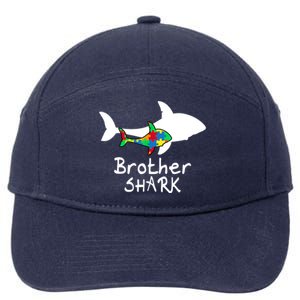 Brother Shark Puzzle Piece Cool Autism Awareness Gift 7-Panel Snapback Hat