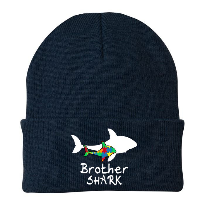 Brother Shark Puzzle Piece Cool Autism Awareness Gift Knit Cap Winter Beanie