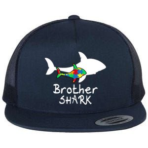 Brother Shark Puzzle Piece Cool Autism Awareness Gift Flat Bill Trucker Hat