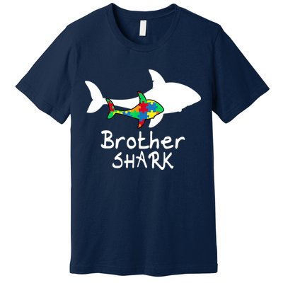 Brother Shark Puzzle Piece Cool Autism Awareness Gift Premium T-Shirt