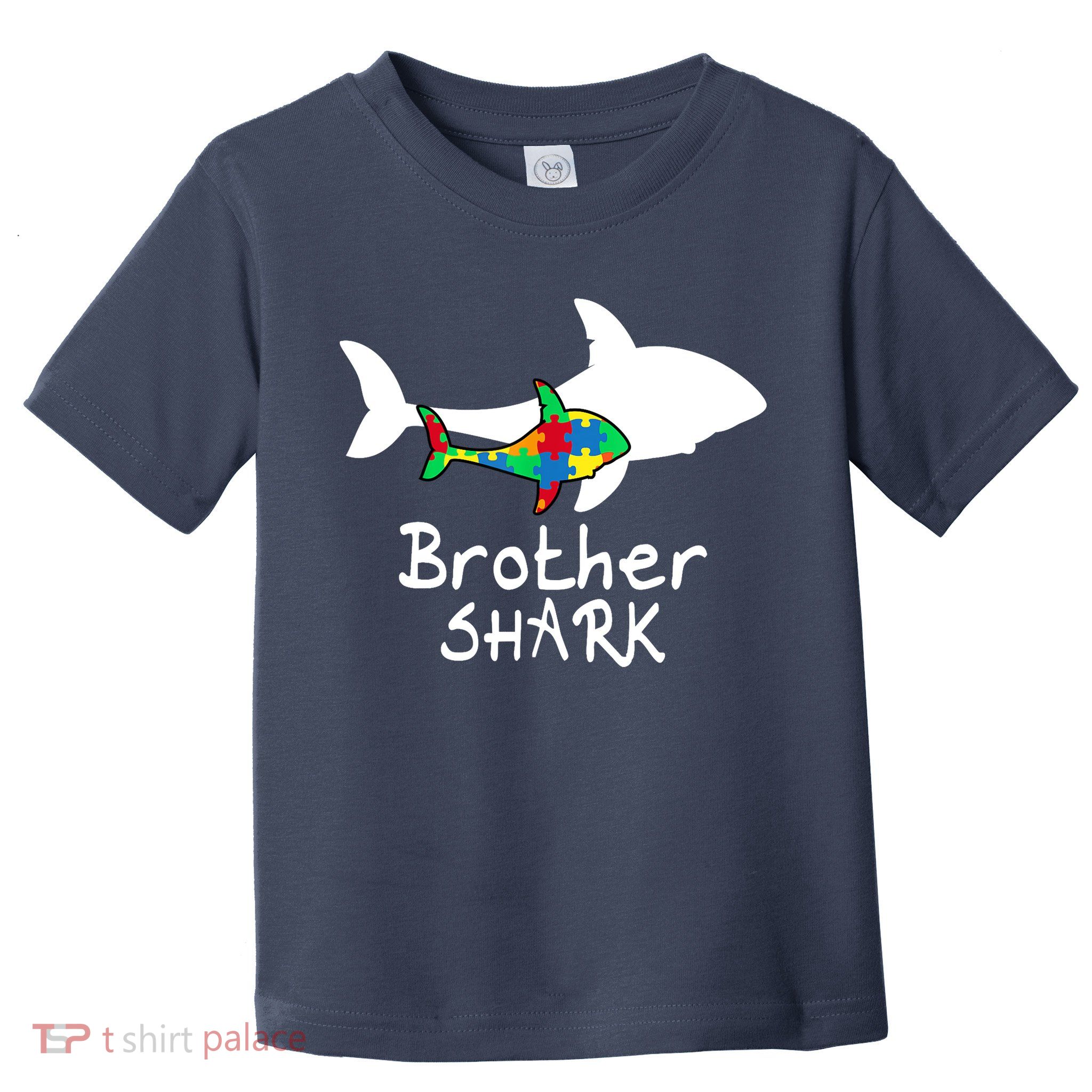 Brother Shark Puzzle Piece Cool Autism Awareness Gift Toddler T-Shirt