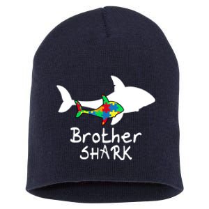 Brother Shark Puzzle Piece Cool Autism Awareness Gift Short Acrylic Beanie