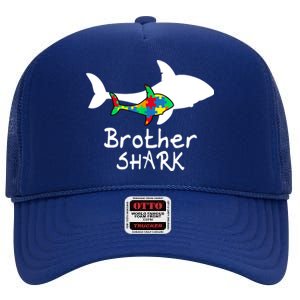 Brother Shark Puzzle Piece Cool Autism Awareness Gift High Crown Mesh Back Trucker Hat