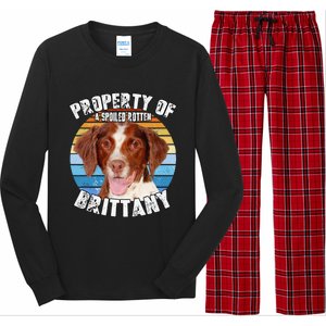 Brittany Spaniel Property Of Cute Dog Long Sleeve Pajama Set