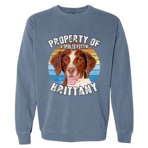 Brittany Spaniel Property Of Cute Dog Garment-Dyed Sweatshirt