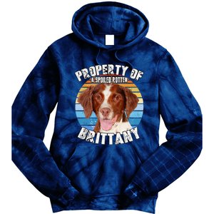 Brittany Spaniel Property Of Cute Dog Tie Dye Hoodie