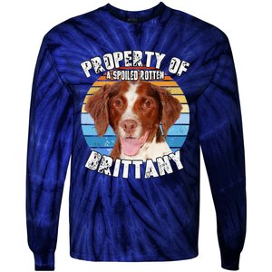 Brittany Spaniel Property Of Cute Dog Tie-Dye Long Sleeve Shirt