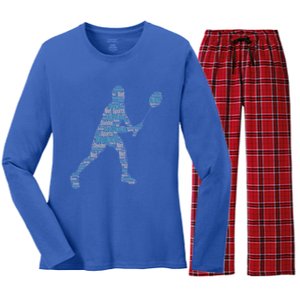 Badminton Shuttlecock Player Cute Gift Women's Long Sleeve Flannel Pajama Set 