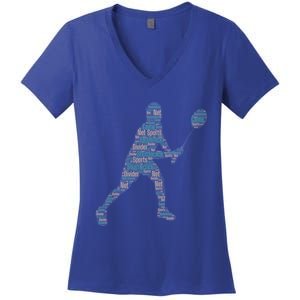 Badminton Shuttlecock Player Cute Gift Women's V-Neck T-Shirt