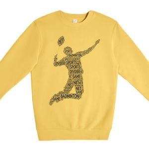 Badminton Shuttlecock Player Meaningful Gift Premium Crewneck Sweatshirt