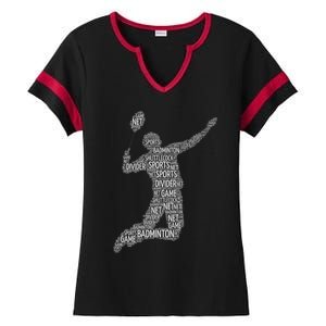 Badminton Shuttlecock Player Meaningful Gift Ladies Halftime Notch Neck Tee